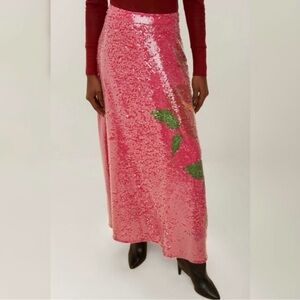 FARM Rio Pink Sequin Maxi Skirt